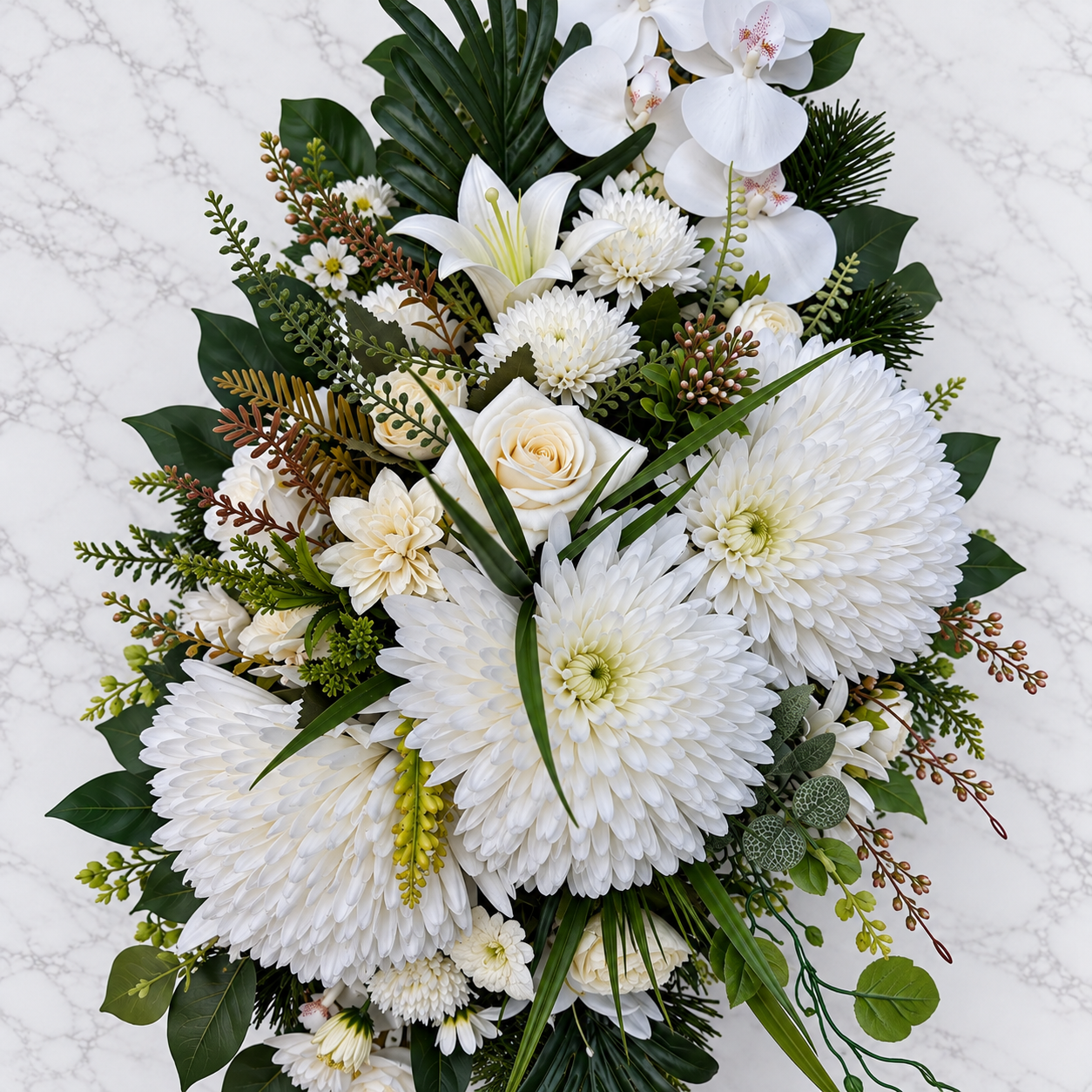 Umelá dušičková ikebana 05